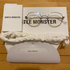 Round silver metal glass frame